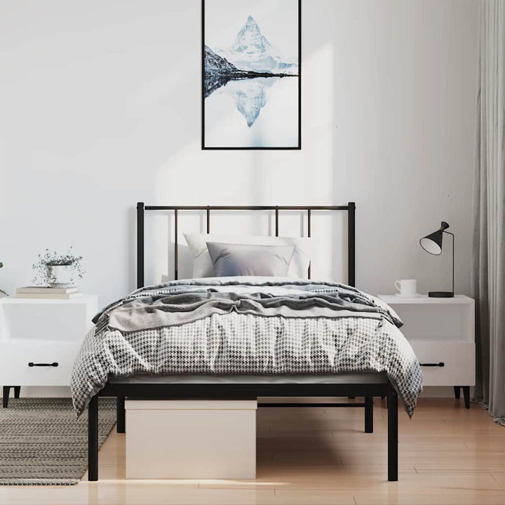 sengeramme med sengegavl 100x190 cm metal sort