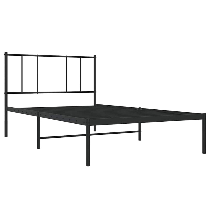 sengeramme med sengegavl 100x190 cm metal sort