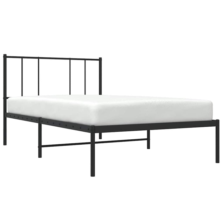 sengeramme med sengegavl 100x190 cm metal sort