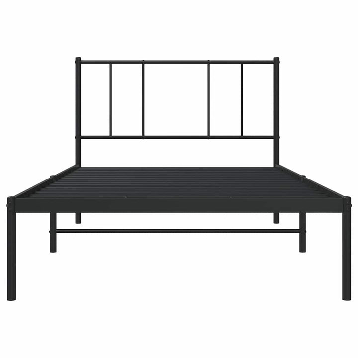 sengeramme med sengegavl 100x190 cm metal sort