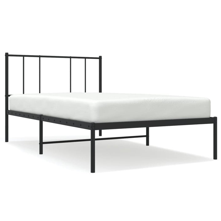 sengeramme med sengegavl 100x200 cm metal sort
