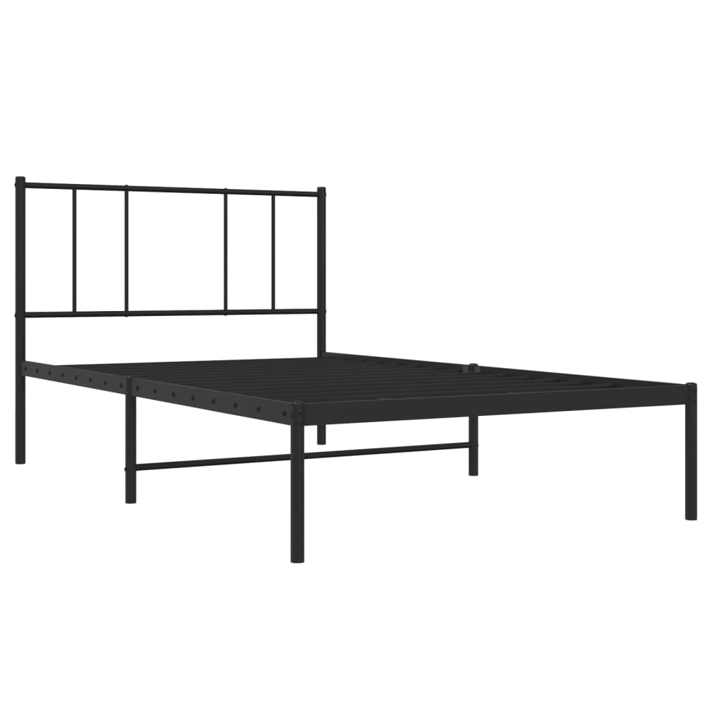 sengeramme med sengegavl 100x200 cm metal sort