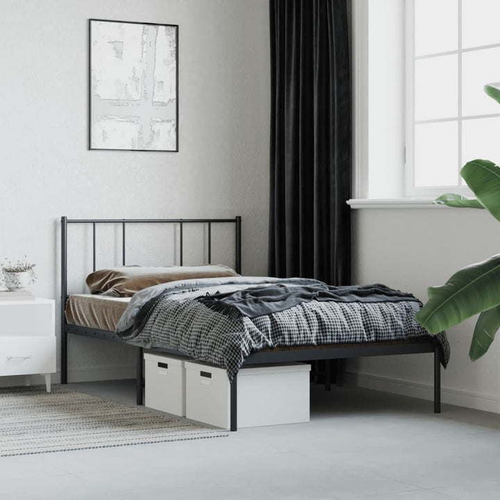 sengeramme med sengegavl 100x200 cm metal sort