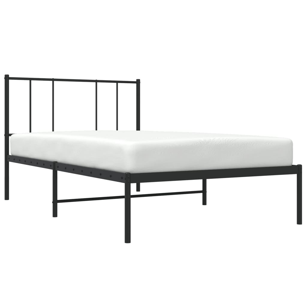sengeramme med sengegavl 100x200 cm metal sort