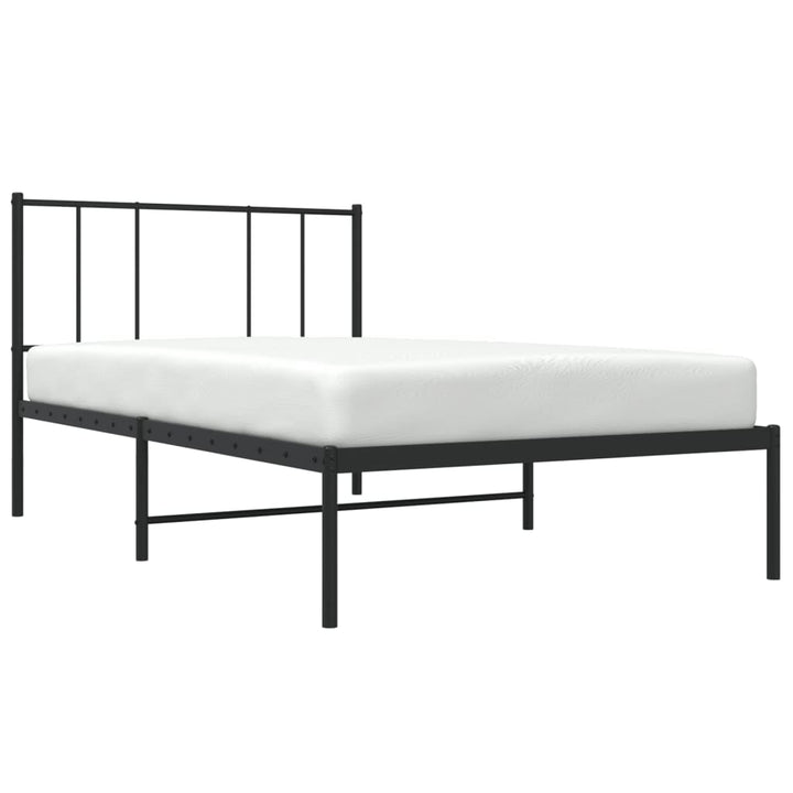 sengeramme med sengegavl 100x200 cm metal sort