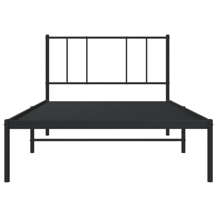 sengeramme med sengegavl 100x200 cm metal sort