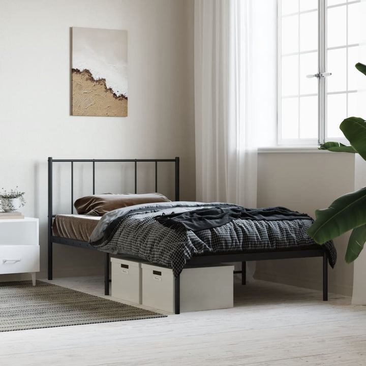 sengeramme med sengegavl 107x203 cm metal sort