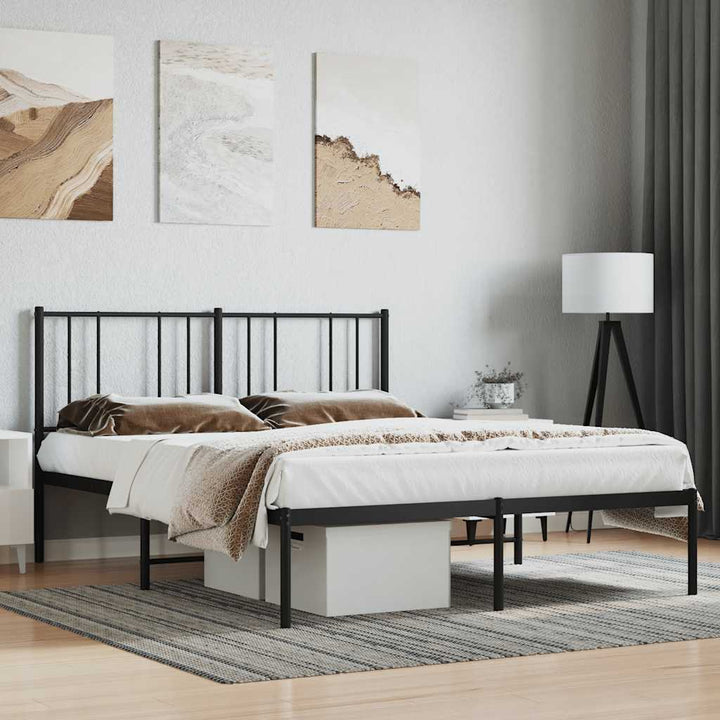 sengeramme med sengegavl 120x200 cm metal sort