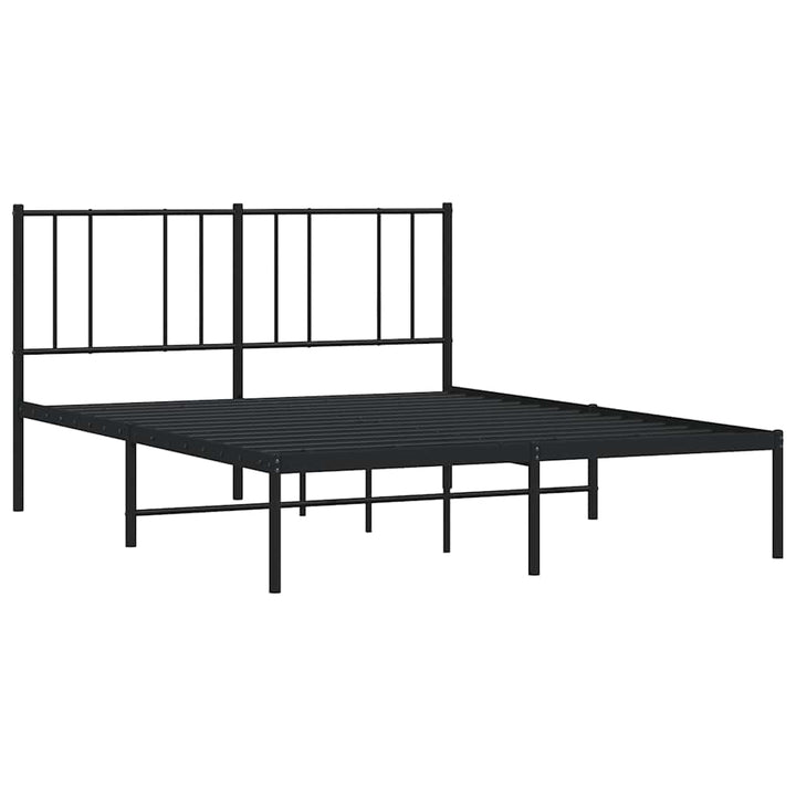 sengeramme med sengegavl 135x190 cm metal sort