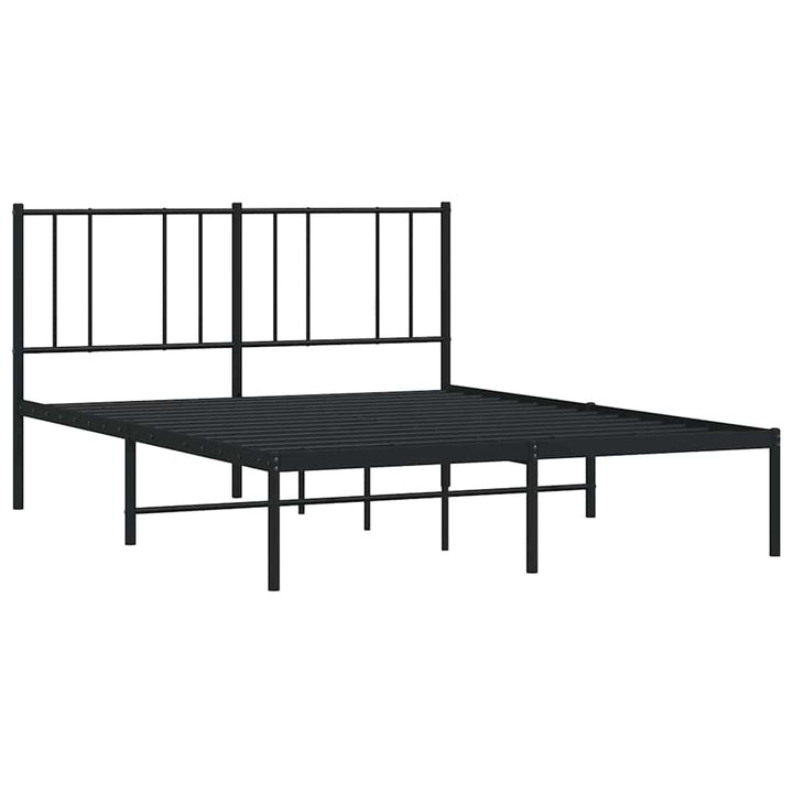 sengeramme med sengegavl 140x190 cm metal sort