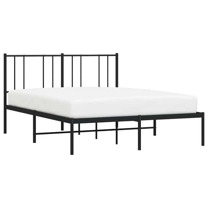 sengeramme med sengegavl 140x190 cm metal sort