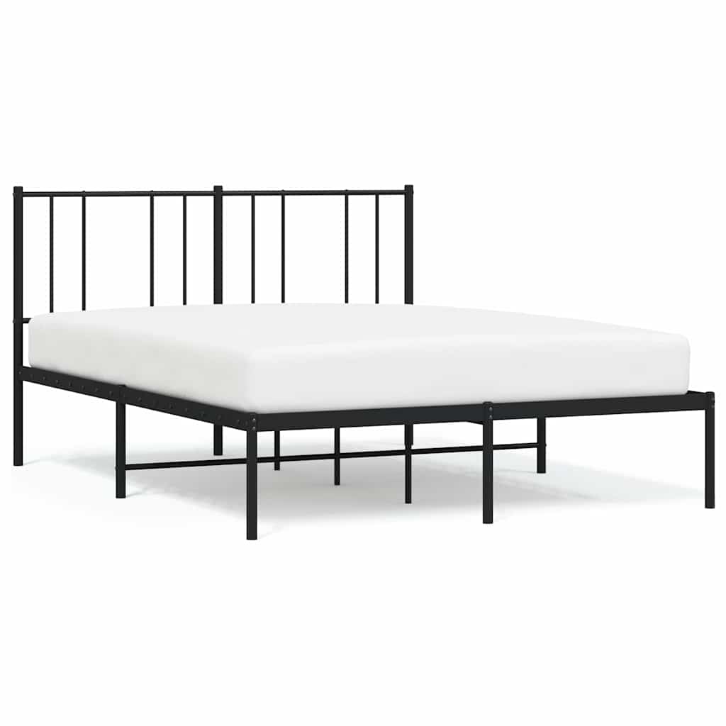 sengeramme med sengegavl 140x200 cm metal sort
