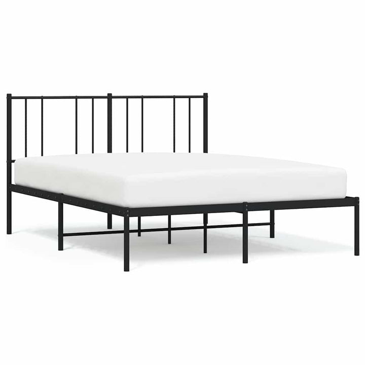 sengeramme med sengegavl 140x200 cm metal sort