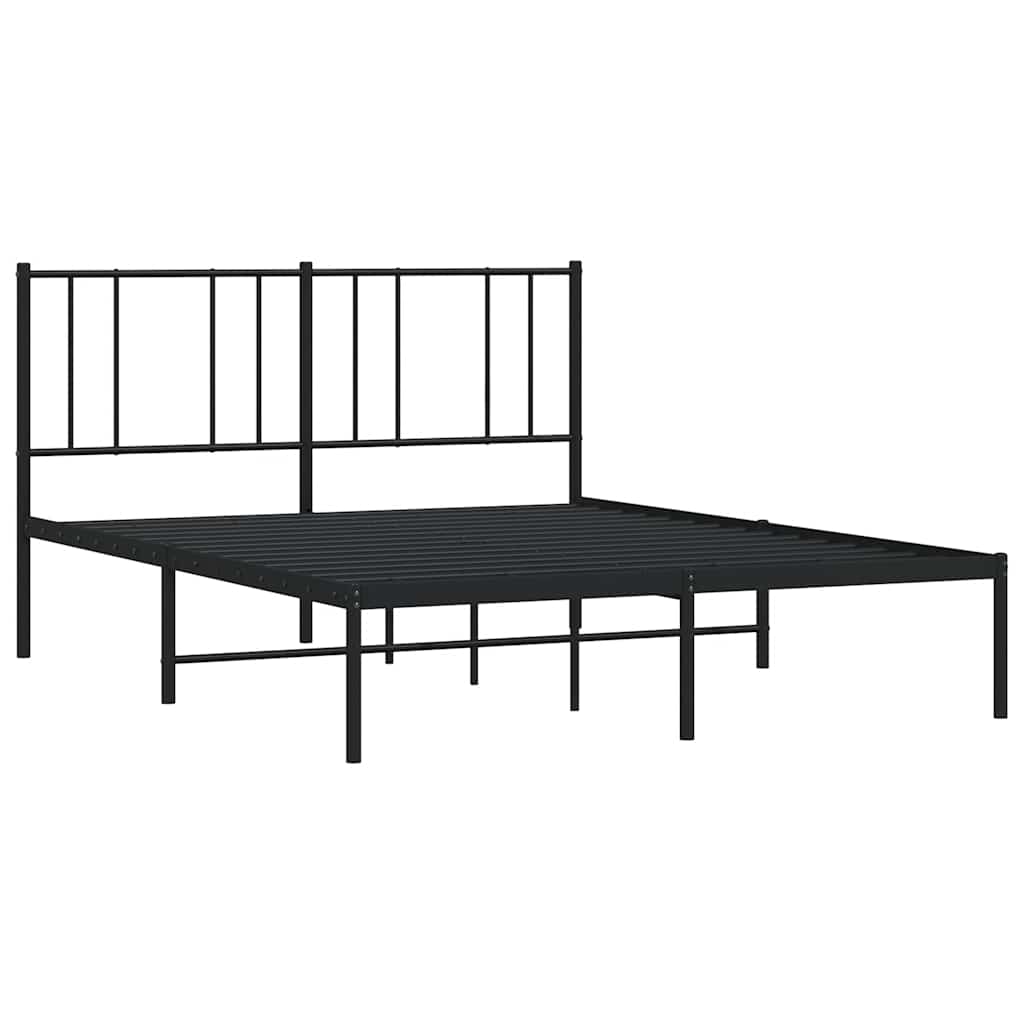 sengeramme med sengegavl 140x200 cm metal sort