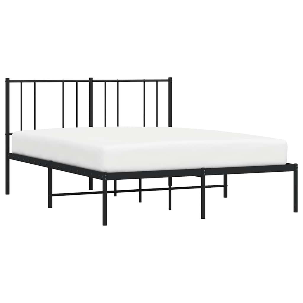 sengeramme med sengegavl 150x200 cm metal sort
