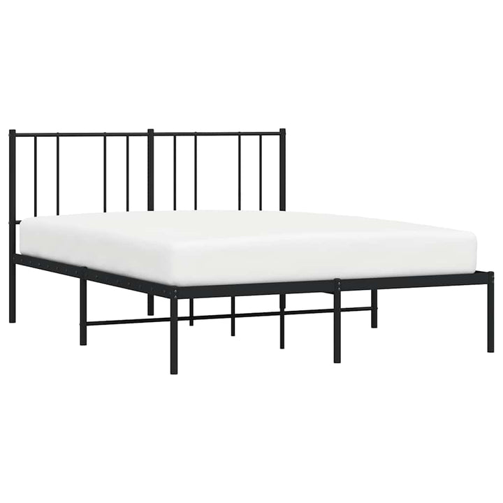 sengeramme med sengegavl 150x200 cm metal sort