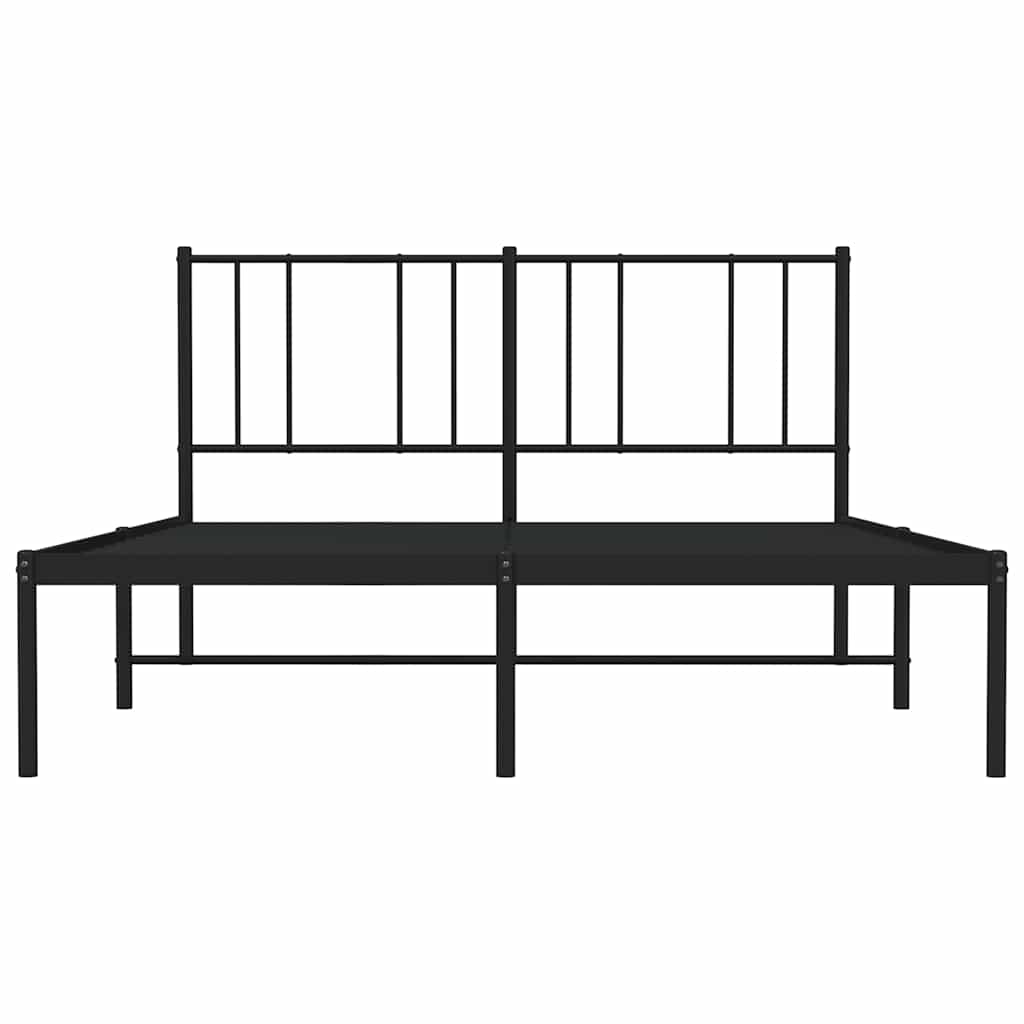 sengeramme med sengegavl 150x200 cm metal sort