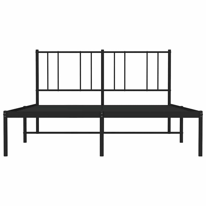 sengeramme med sengegavl 150x200 cm metal sort