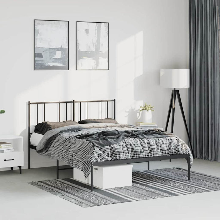 sengeramme med sengegavl 150x200 cm metal sort