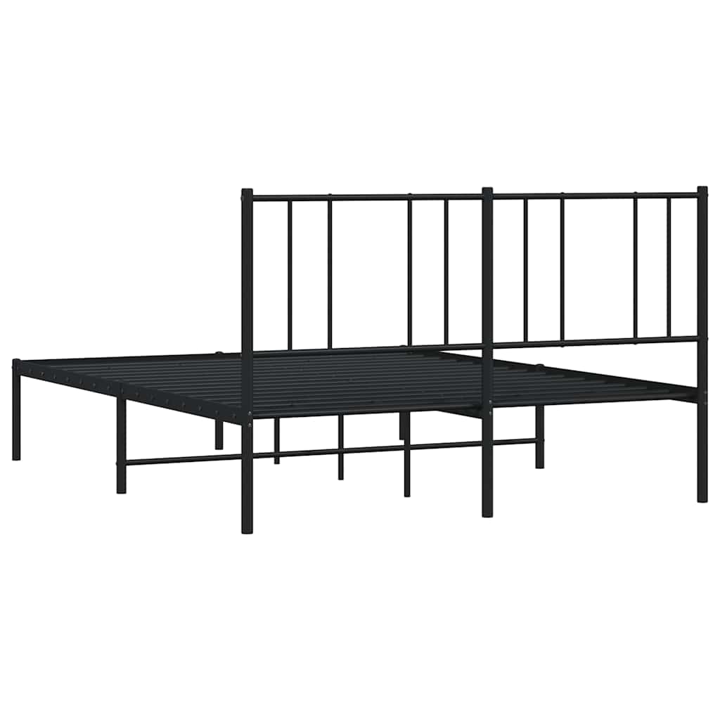 sengeramme med sengegavl 160x200 cm metal sort