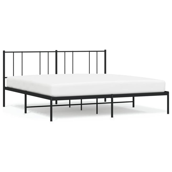 sengeramme med sengegavl 180x200 cm metal sort