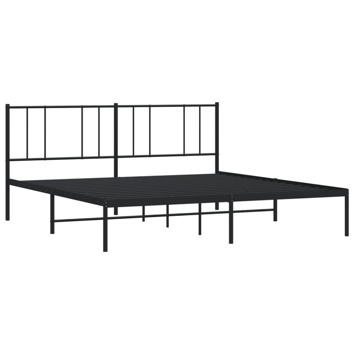 sengeramme med sengegavl 180x200 cm metal sort