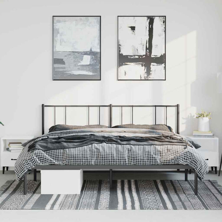 sengeramme med sengegavl 183x213 cm metal sort