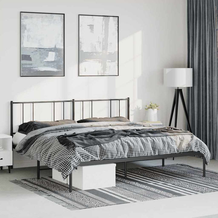 sengeramme med sengegavl 183x213 cm metal sort