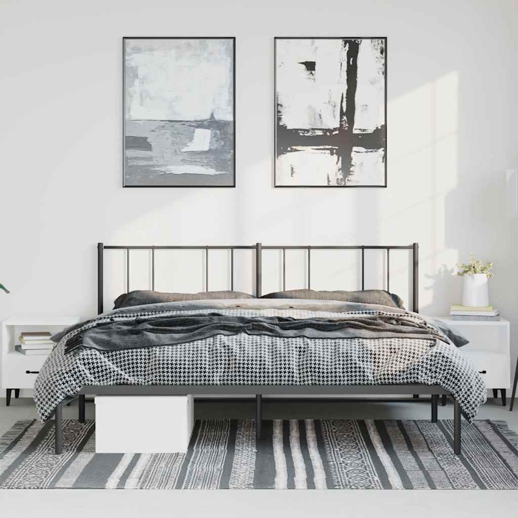sengeramme med sengegavl 193x203 cm metal sort