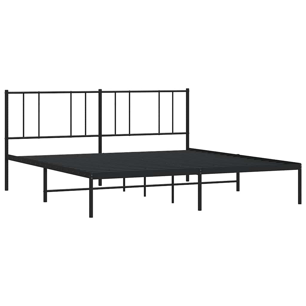 sengeramme med sengegavl 193x203 cm metal sort