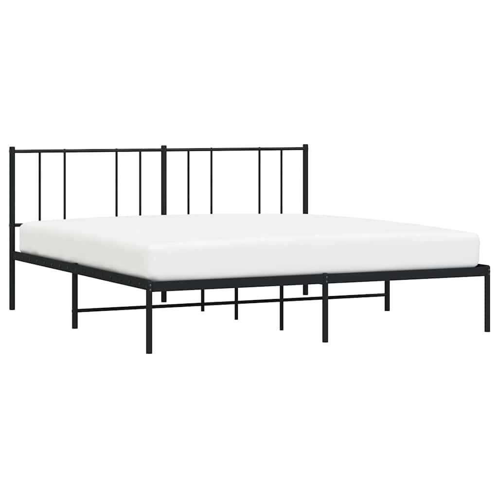 sengeramme med sengegavl 193x203 cm metal sort