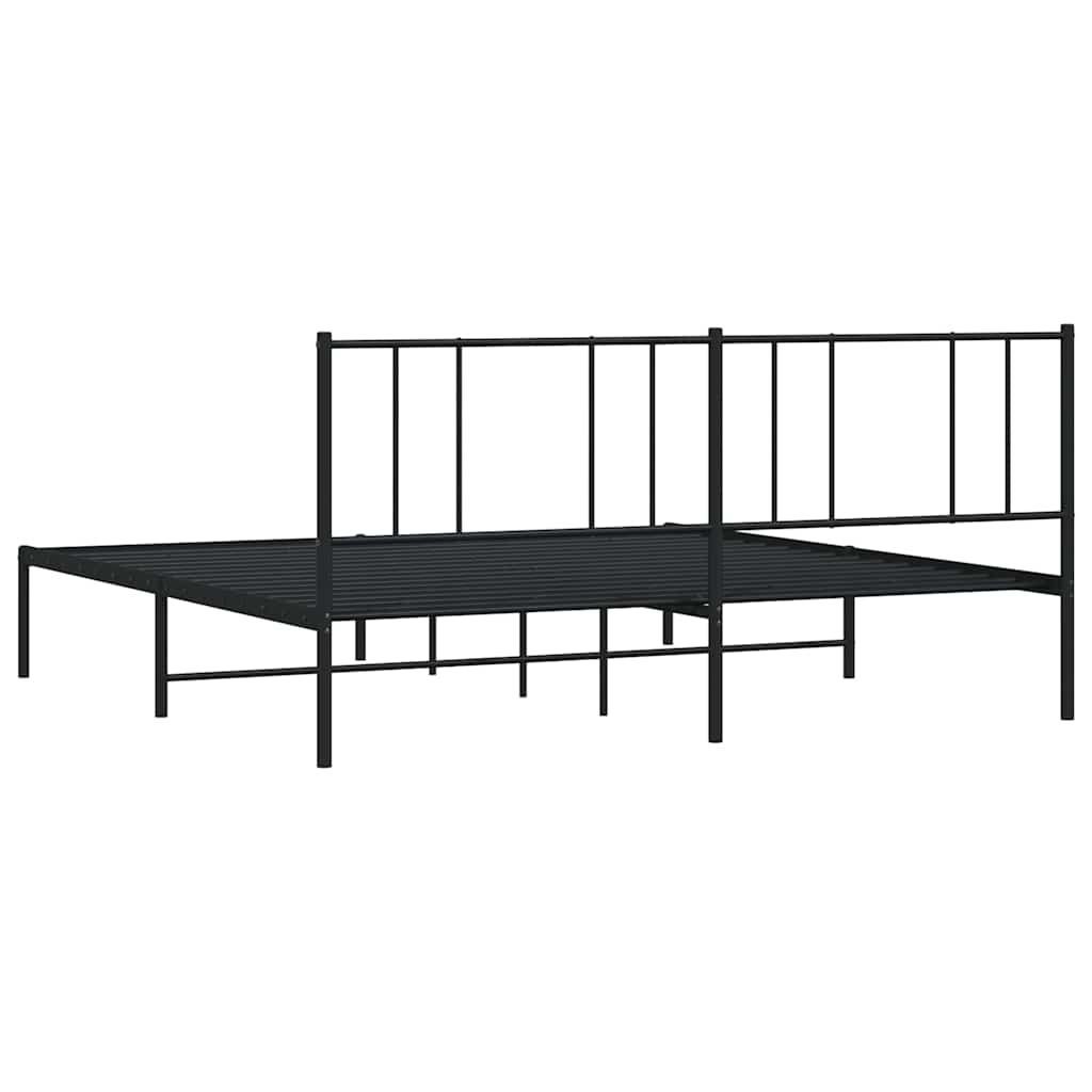 sengeramme med sengegavl 193x203 cm metal sort