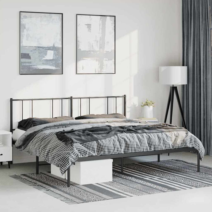 sengeramme med sengegavl 193x203 cm metal sort