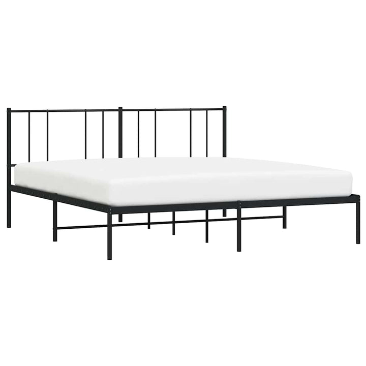 sengeramme med sengegavl 200x200 cm metal sort