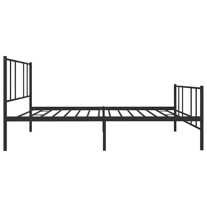sengeramme med sengegavl og fodgærde 90x190 cm metal sort