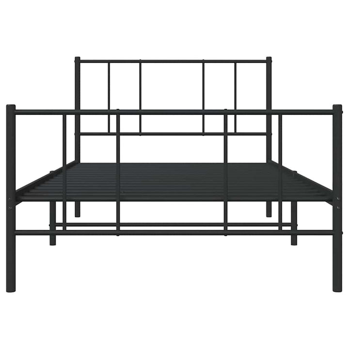 sengeramme med sengegavl og fodgærde 100x190 cm metal sort