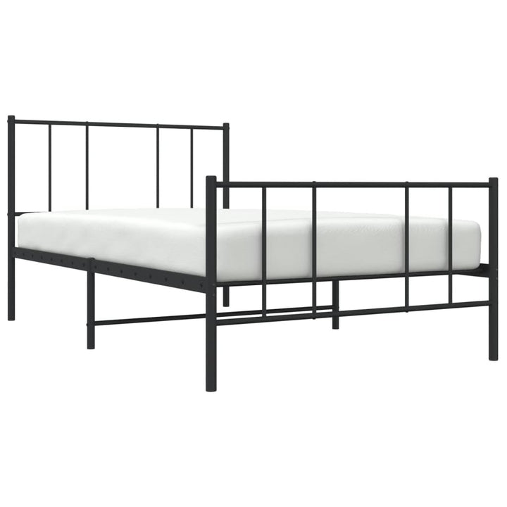 sengeramme med sengegavl og fodgærde 100x200 cm metal sort