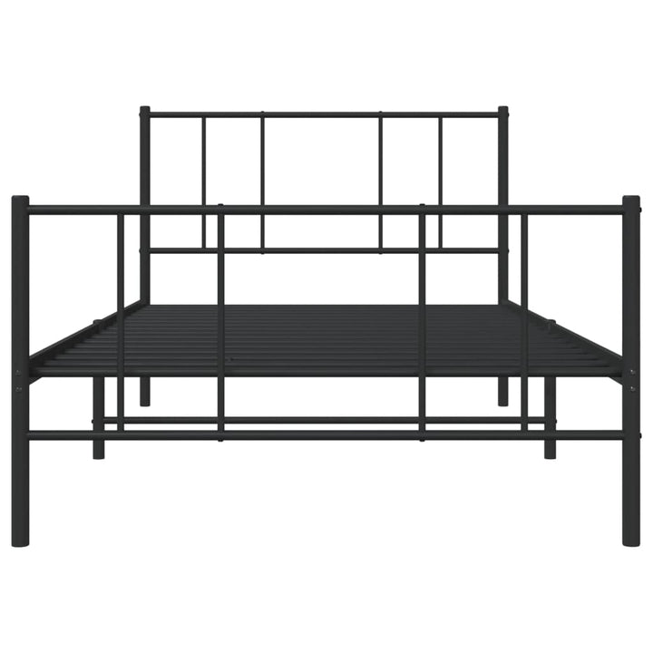 sengeramme med sengegavl og fodgærde 100x200 cm metal sort