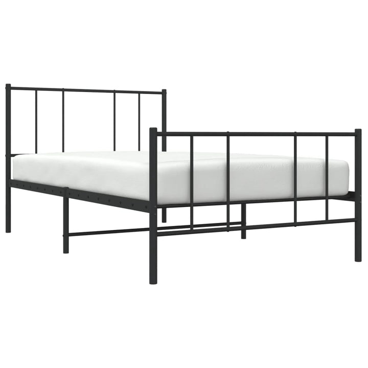sengeramme med sengegavl og fodgærde 107x203 cm metal sort