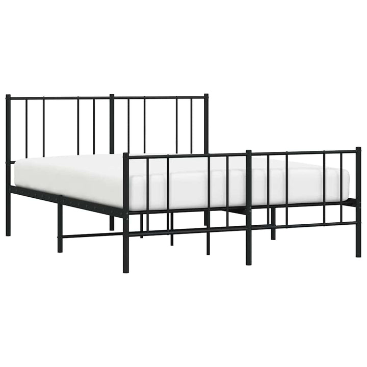 sengeramme med sengegavl og fodgærde 120x190 cm metal sort