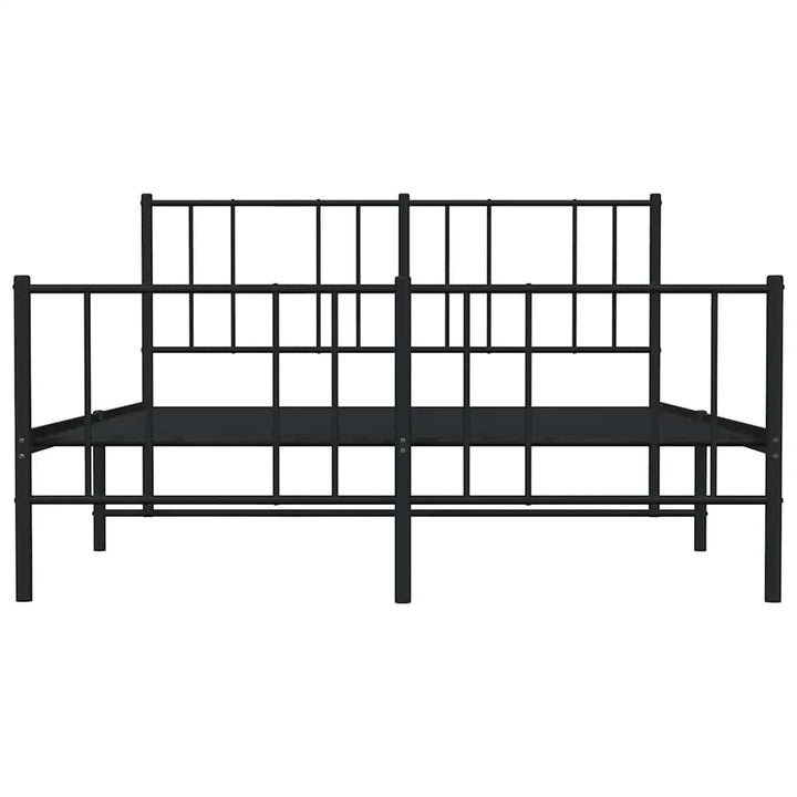sengeramme med sengegavl og fodgærde 120x190 cm metal sort