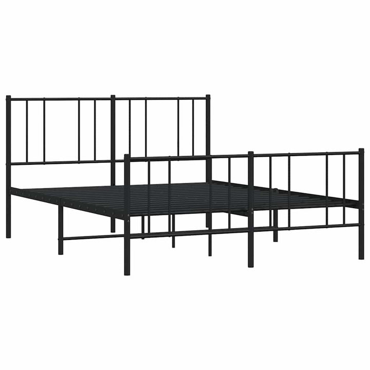 sengeramme med sengegavl og fodgærde 120x200 cm metal sort