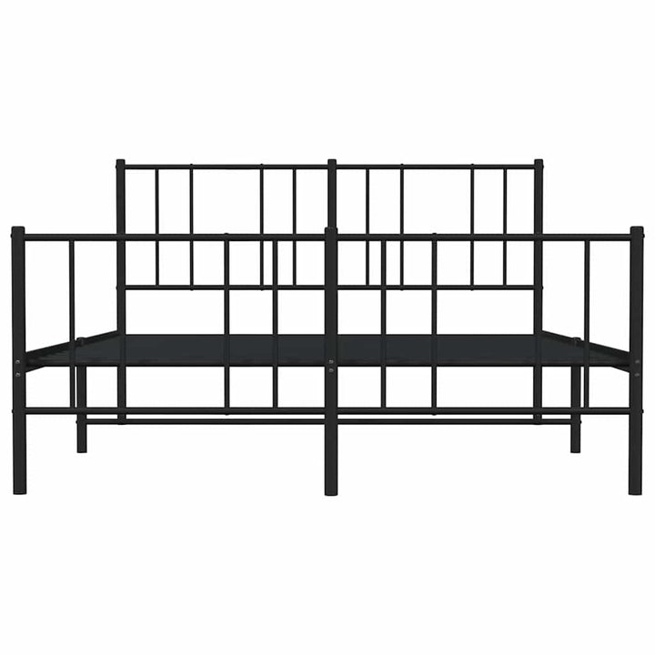 sengeramme med sengegavl og fodgærde 120x200 cm metal sort