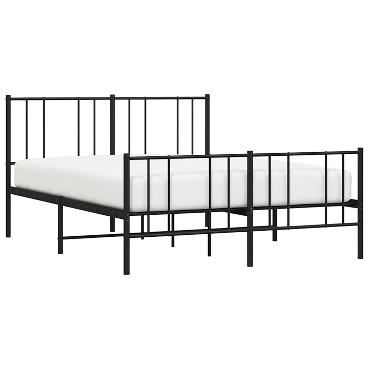 sengeramme med sengegavl og fodgærde 135x190 cm metal sort