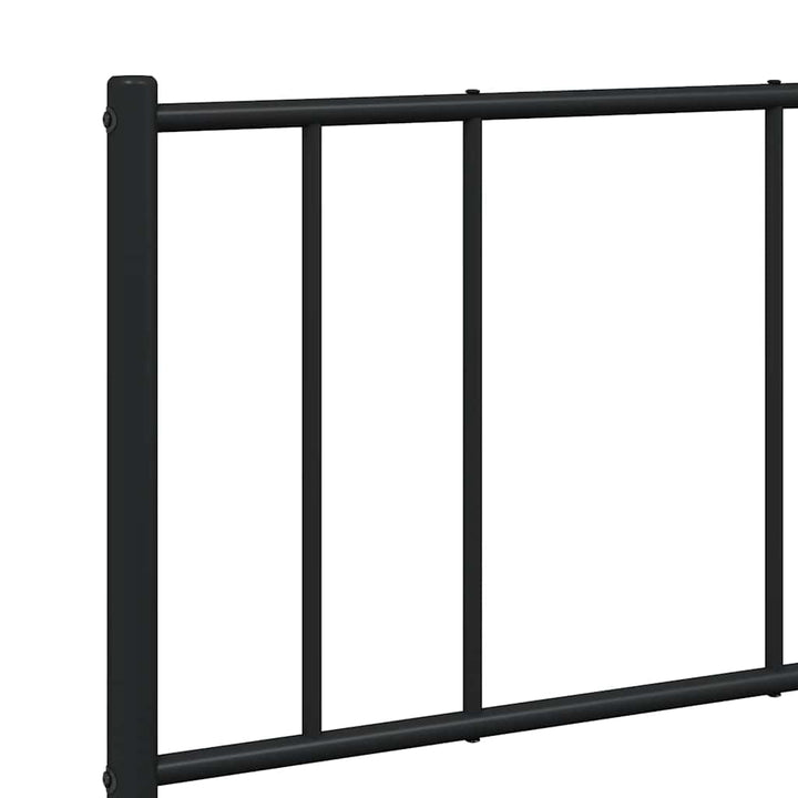 sengeramme med sengegavl og fodgærde 135x190 cm metal sort
