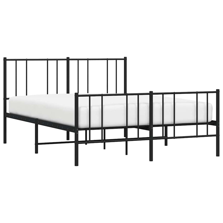 sengeramme med sengegavl og fodgærde 140x190 cm metal sort