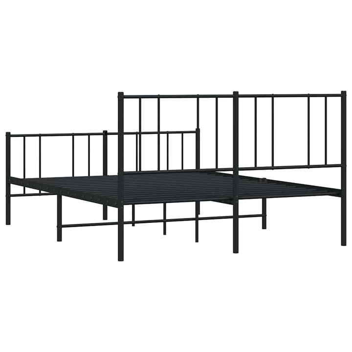 sengeramme med sengegavl og fodgærde 150x200 cm metal sort