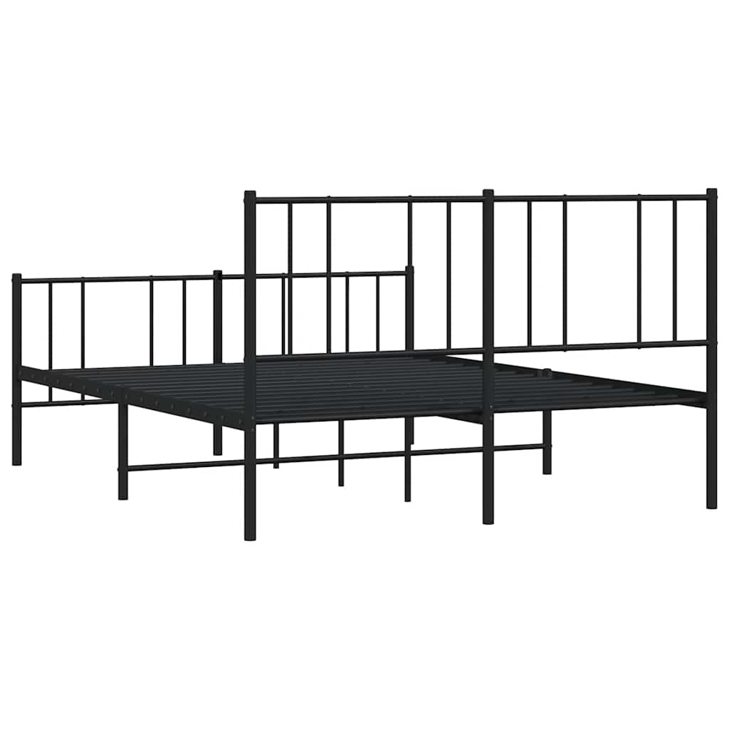 sengeramme uden madras med fodgærde 160x200 cm sort