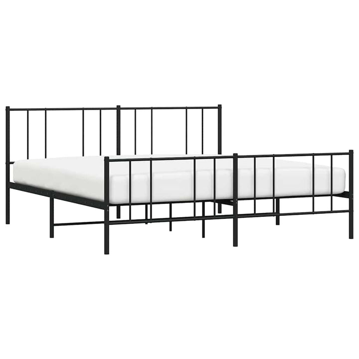sengeramme uden madras med fodgærde 180x200 cm sort