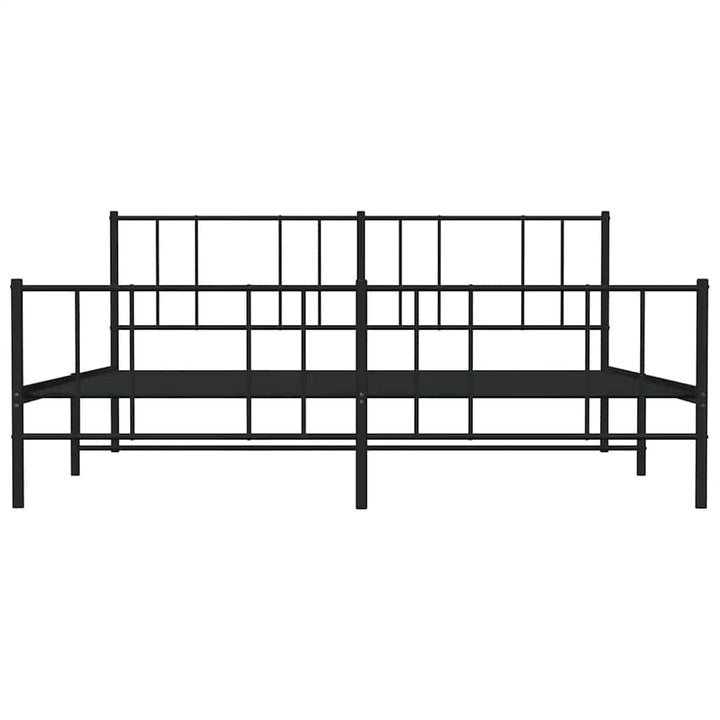 sengeramme med sengegavl og fodgærde 183x213 cm metal sort